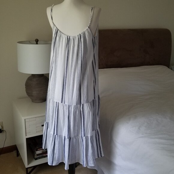 Rails Adora Midi Dress Dresden Stripe Linen Blend Size Small - Picture 2 of 9